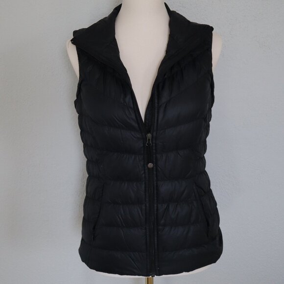 Athleta Black Packable Puffer Vest – Size XS - Picture 1 of 8